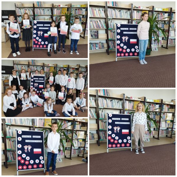 zdjęcie dzieci biorących udział w konkursie wiersza patriotycznego