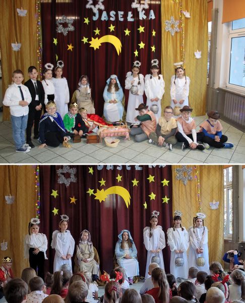 zdjęcie uczni&oacute;w podczas jasełek