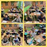 zdjęcie dzieci wraz z przygotowanymi daniami