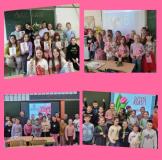 zdjęcie uczniów podczas obchodów Dnia Kobiet