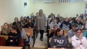 Uczniowie podczas spotkania