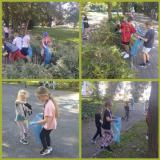 zdjęcie uczniów podczas akcji sprzątania dla Polski