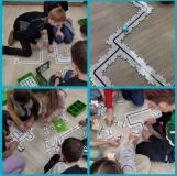 zdjęcie uczniów podczas zajęć z ozobotami