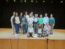 Uczniowie podczas przeglądu twórczości w języku niemieckim