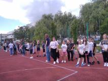 Uczestnicy ekobiegu podczas zajęć