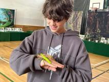 Uczniowie podczas warsztatów terrarystycznych